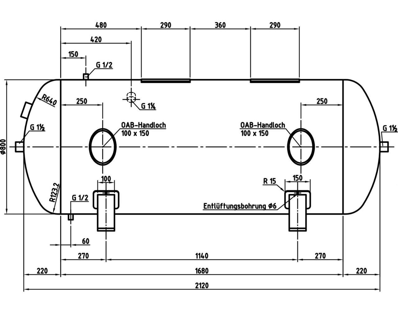 AIRCRAFT Druckluftbehälter  DB VZ 1000/16 H