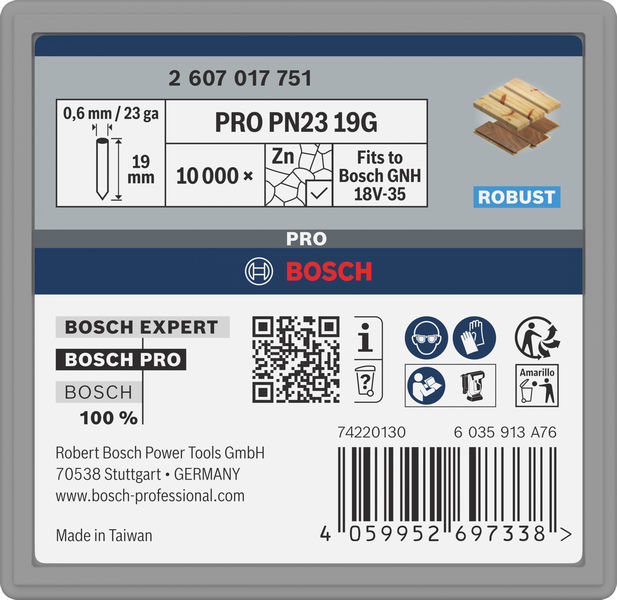 BOSCH PRO PN23 G-Pin, 0,65/23 g, verzinkt, 19 mm, 10.000-tlg BOSCH PRO PN23 G-Pin, 0,65/23 g, verzinkt, 19 mm, 10.000-tlg