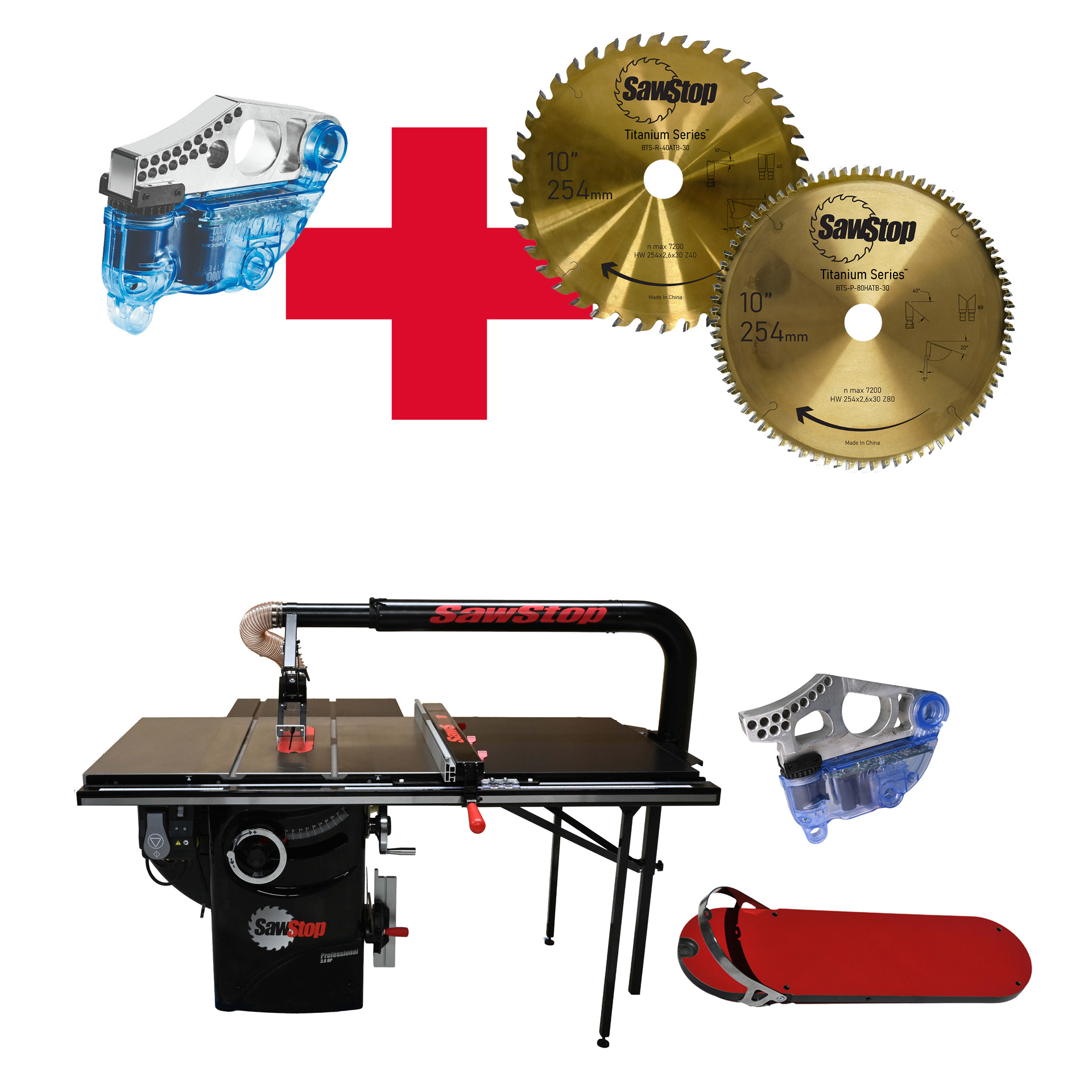 SAWSTOP Professional Cabinet Saw - PCS - 900 mm - Dado Essential Set - Promotion