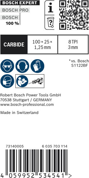 BOSCH EXPERT ‘Thick Tough Metal’ S 555 CHC Säbelsägeblatt, 1 Stück BOSCH EXPERT ‘Thick Tough Metal’ S 555 CHC Säbelsägeblatt, 1 Stück