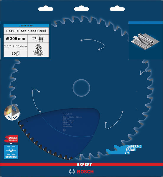 BOSCH Kreissägeblatt Expert for Stainless Steel, 305 x 25,4 x 2,5 mm x 80 BOSCH Kreissägeblatt Expert for Stainless Steel, 305 x 25,4 x 2,5 mm x 80