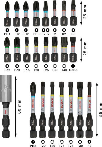 BOSCH PRO Impact Schrauberbit-Set, 24-tlg. BOSCH PRO Impact Schrauberbit-Set, 24-tlg.
