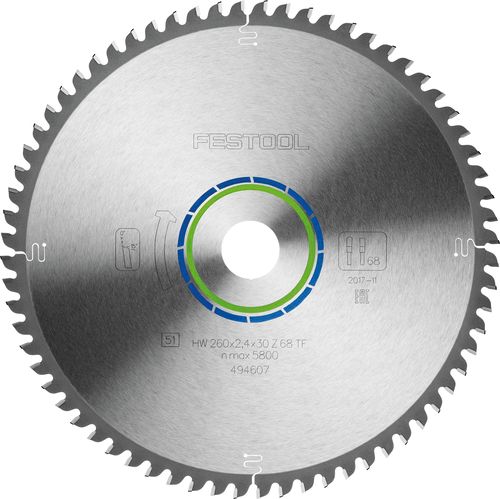 FESTOOL Kreissägeblatt ALUMINIUM/PLASTICS HW 260x2,4x30 TF68 FESTOOL Kreissägeblatt ALUMINIUM/PLASTICS HW 260x2,4x30 TF68