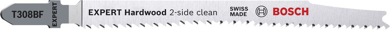 BOSCH EXPERT ‘Hardwood 2-side clean’ T 308 BF Stichsägeblatt, 5 Stück BOSCH EXPERT ‘Hardwood 2-side clean’ T 308 BF Stichsägeblatt, 5 Stück