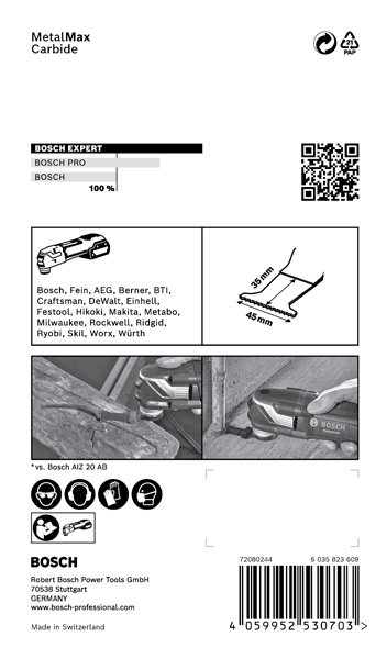 BOSCH EXPERT MetalMax AIZ 45 AIT Blatt für Multifunktionswerkzeuge, 45 mm BOSCH EXPERT MetalMax AIZ 45 AIT Blatt für Multifunktionswerkzeuge, 45 mm