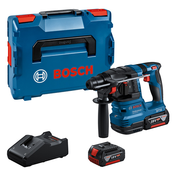 BOSCH Akku-Bohrhammer mit SDS plus GBH 18V-22, 2 x Akku GBA 18V 4.0Ah in L-BOXX 136