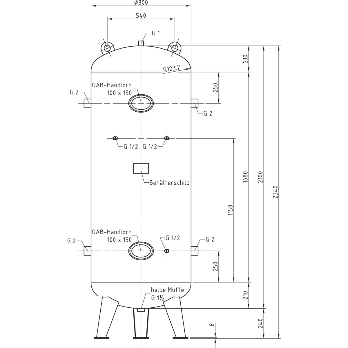 AIRCRAFT Druckluftbehälter DB VZ 1000/16 V