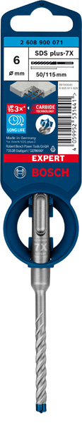BOSCH EXPERT SDS plus-7X Hammerbohrer, 6 x 50 x 115 mm BOSCH EXPERT SDS plus-7X Hammerbohrer, 6 x 50 x 115 mm