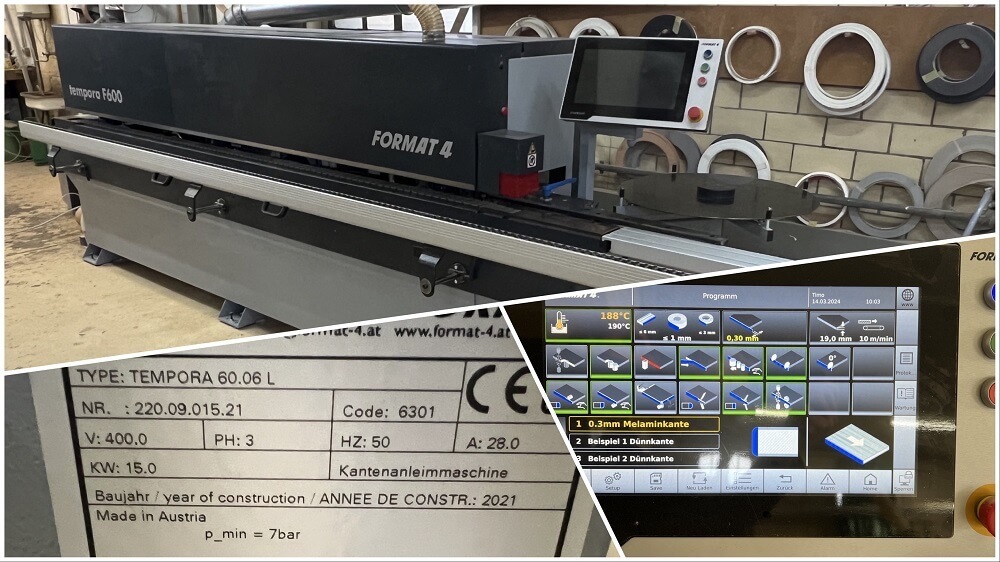 FORMAT 4 Kantenbeleimmaschine Tempora 60.06.LX FORMAT 4 Kantenbeleimmaschine Tempora 60.06.LX