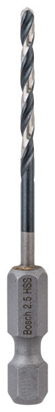 BOSCH HSS Spiralbohrer mit Sechskantschaft 2,5 mm BOSCH HSS Spiralbohrer mit Sechskantschaft 2,5 mm