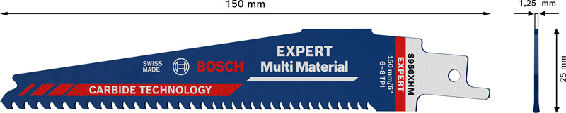 BOSCH EXPERT ‘Multi Material’ 956 XHM Säbelsägeblatt, 1 Stück BOSCH EXPERT ‘Multi Material’ 956 XHM Säbelsägeblatt, 1 Stück