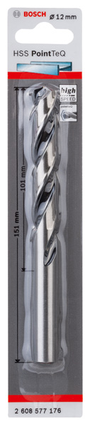 BOSCH Metallspiralbohrer HSS PointTeQ, DIN 338, 12,0 mm, 1er-Pack BOSCH Metallspiralbohrer HSS PointTeQ, DIN 338, 12,0 mm, 1er-Pack