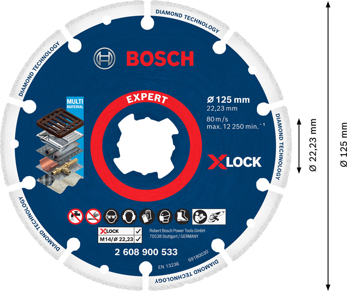 BOSCH EXPERT Diamond Metal Wheel X-LOCK Trennscheibe, 125 x 22,23 mm BOSCH EXPERT Diamond Metal Wheel X-LOCK Trennscheibe, 125 x 22,23 mm