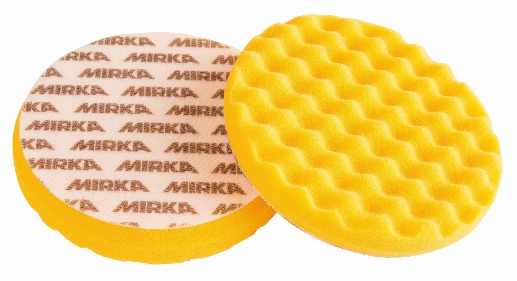 MIRKA Schaumstoffpad 85mm gelb gewaffelt, 2/Pack