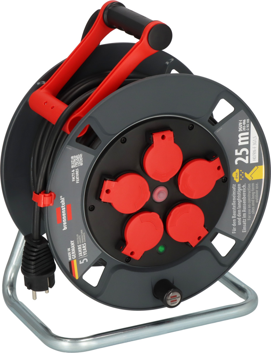 BRENNENSTUHL Professional Kabeltrommel 300 KU 2100 IP44, 25m H07RN-F 3G1.5