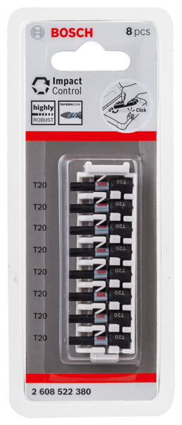 BOSCH PRO Torx Impact Bit, T20, 25 mm, 8-tlg. BOSCH PRO Torx Impact Bit, T20, 25 mm, 8-tlg.