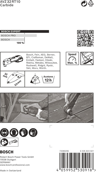 BOSCH EXPERT Sanding Finger Fine AVZ 32 RT10 Schleifplatte für Multifunktionswerkzeuge, 32 x 50 mm BOSCH EXPERT Sanding Finger Fine AVZ 32 RT10 Schleifplatte für Multifunktionswerkzeuge, 32 x 50 mm