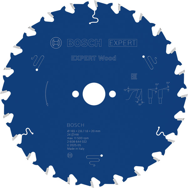 BOSCH Kreissägeblatt Expert for Wood, 165 x 20 x 2,6 mm, 24 BOSCH Kreissägeblatt Expert for Wood, 165 x 20 x 2,6 mm, 24