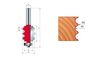 FREUD Fasenfräser 8mm 1,2x3,2 (Radius 1 x Radius 2) FREUD Fasenfräser 8mm 1,2x3,2 (Radius 1 x Radius 2)