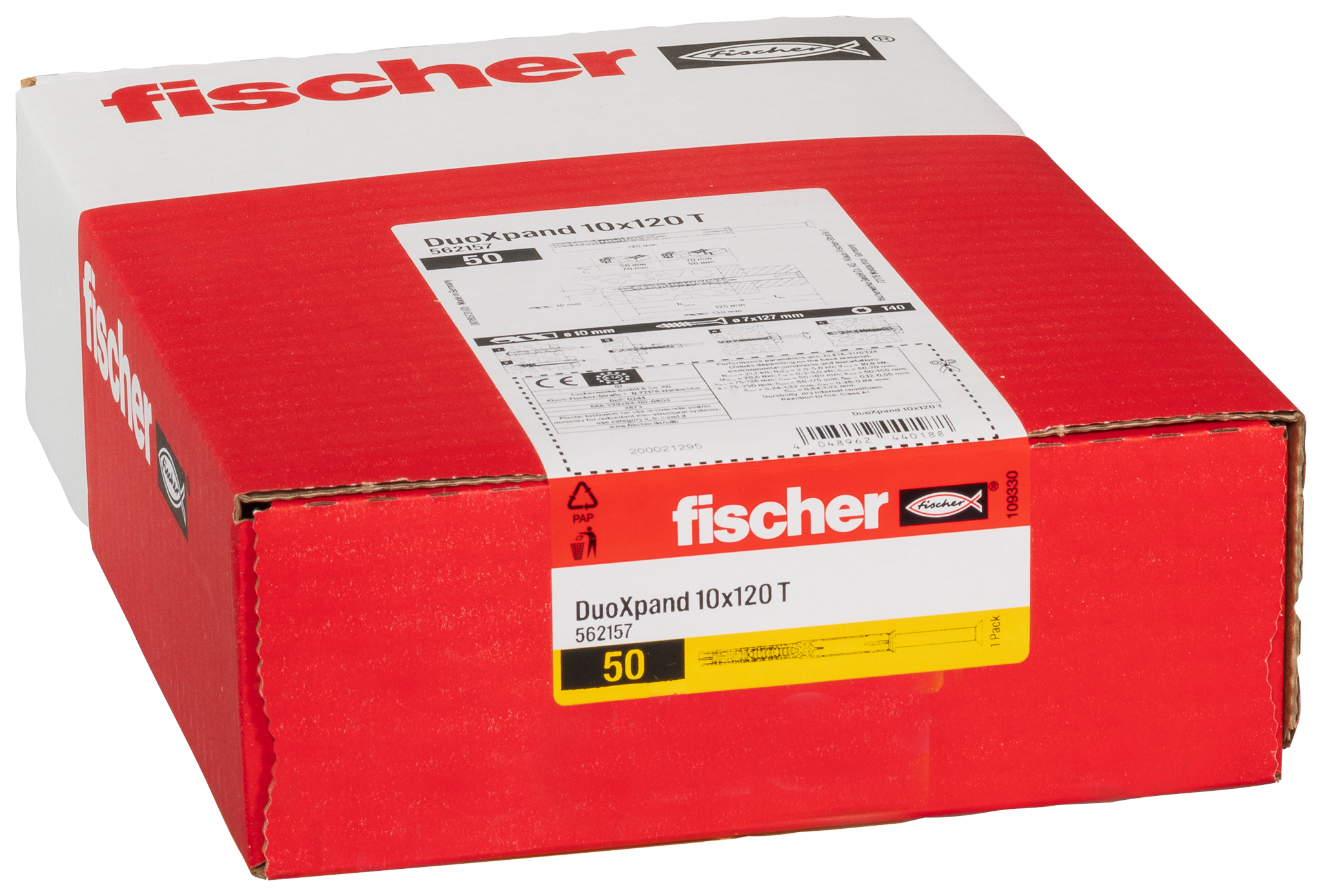 FISCHER Langschaftdübel DuoXpand 10 x 120 T Senkkopfschraube