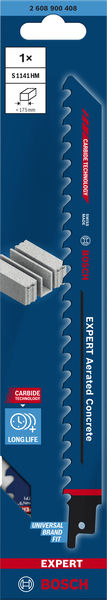 BOSCH EXPERT ‘Aerated Concrete’ S 1141 HM Säbelsägeblatt, 1 Stück BOSCH EXPERT ‘Aerated Concrete’ S 1141 HM Säbelsägeblatt, 1 Stück