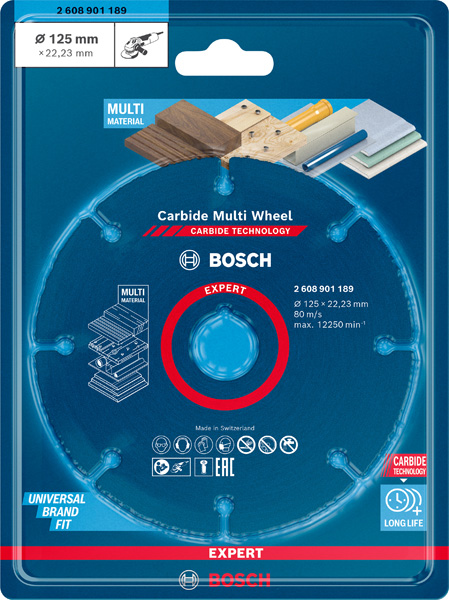 BOSCH EXPERT Carbide Multi Wheel Trennscheibe, 125 mm, 22,23 mm BOSCH EXPERT Carbide Multi Wheel Trennscheibe, 125 mm, 22,23 mm