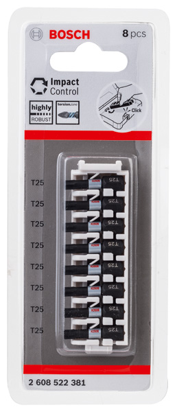 BOSCH PRO Torx Impact Bit, T25, 25 mm, 8-tlg. BOSCH PRO Torx Impact Bit, T25, 25 mm, 8-tlg.