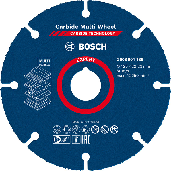 BOSCH EXPERT Carbide Multi Wheel Trennscheibe, 125 mm, 22,23 mm BOSCH EXPERT Carbide Multi Wheel Trennscheibe, 125 mm, 22,23 mm