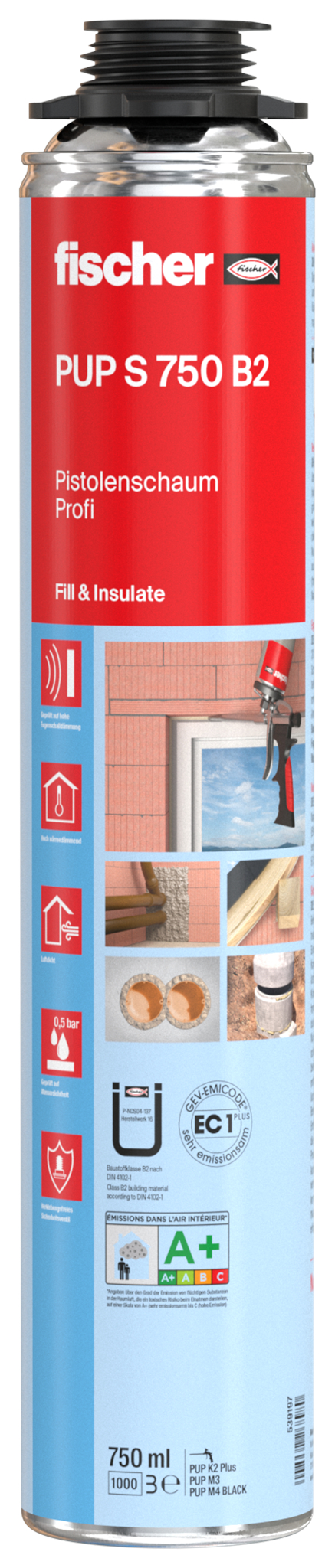 FISCHER DEUTSCHLAND Pistolenschaum Profi PUP S 750 B2 FISCHER DEUTSCHLAND Pistolenschaum Profi PUP S 750 B2