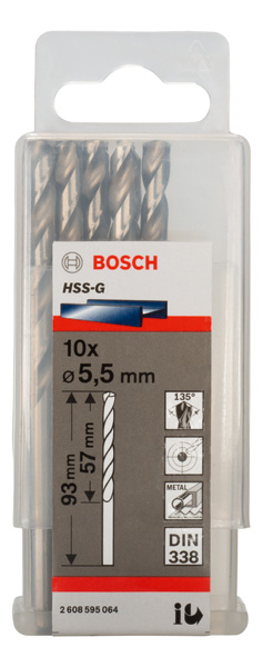 BOSCH Metallbohrer HSS-G, DIN 338 BOSCH Metallbohrer HSS-G, DIN 338