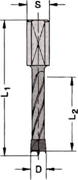 JSO HW-Dübelbohrer mit Rückenführung, 5x43x70mm, 10x20mm Schaft, links