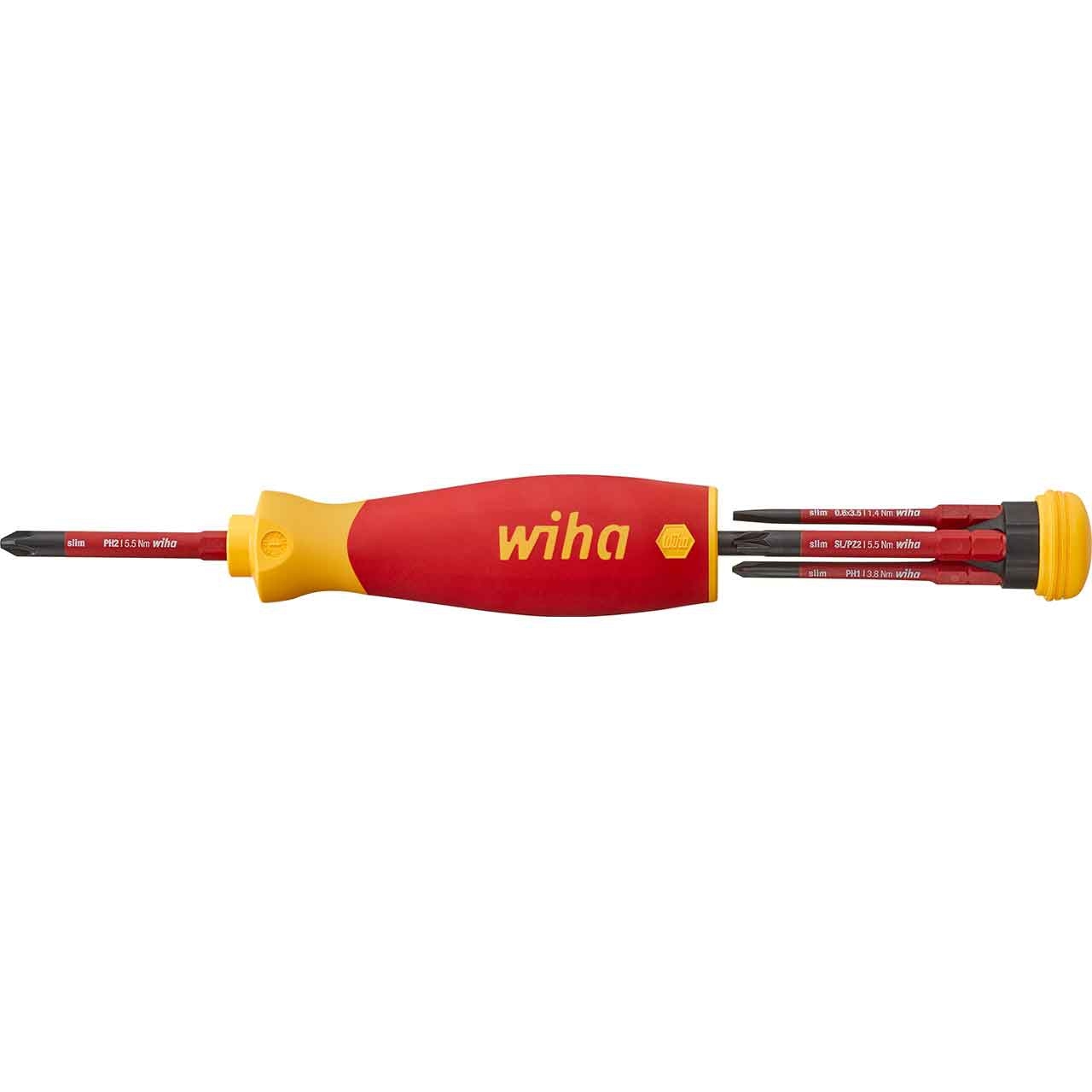 WIHA Schraubendreher mit Bitmagazin PocketMax® electric gemischt mit 4 slimBits WIHA Schraubendreher mit Bitmagazin PocketMax® electric gemischt mit 4 slimBits