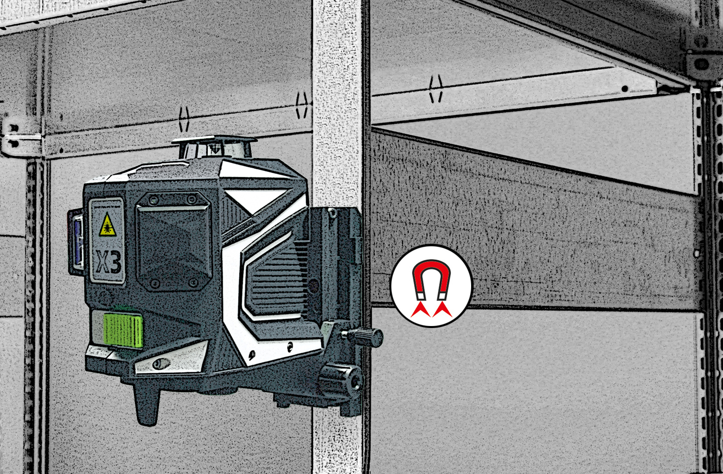 LASERLINER Magnetische Klemm- und Wandhalterung CrossGrip Pro (höhenverstellbar) LASERLINER Magnetische Klemm- und Wandhalterung CrossGrip Pro (höhenverstellbar)