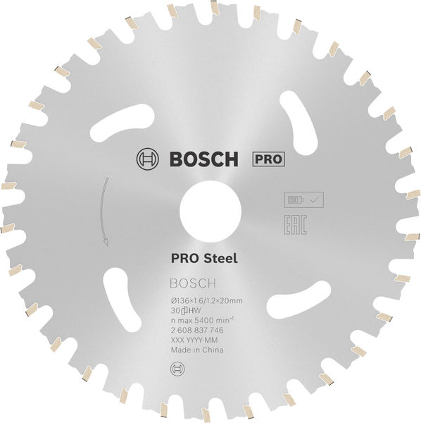 BOSCH PRO Steel cordless Kreissägeblatt 136 x 1,6 x 20 mm BOSCH PRO Steel cordless Kreissägeblatt 136 x 1,6 x 20 mm