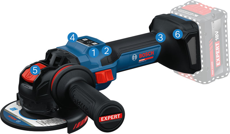 BOSCH EXPERT Akku-Winkelschleifer EXWX18V-15S, 2 x EXBA18V-80 BOSCH EXPERT Akku-Winkelschleifer EXWX18V-15S, 2 x EXBA18V-80