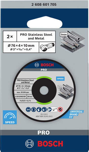 BOSCH Expert for Inox 2 Stck. x 76 x 4 x 10 mm Schruppscheibe BOSCH Expert for Inox 2 Stck. x 76 x 4 x 10 mm Schruppscheibe