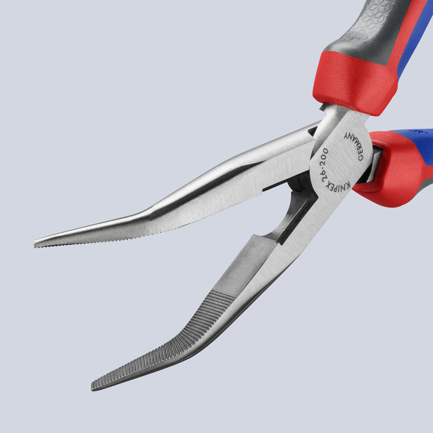 KNIPEX Flachrundzange mit Schneide (Storchschnabelzange) schwarz atramentiert 200 mm KNIPEX Flachrundzange mit Schneide (Storchschnabelzange) schwarz atramentiert 200 mm