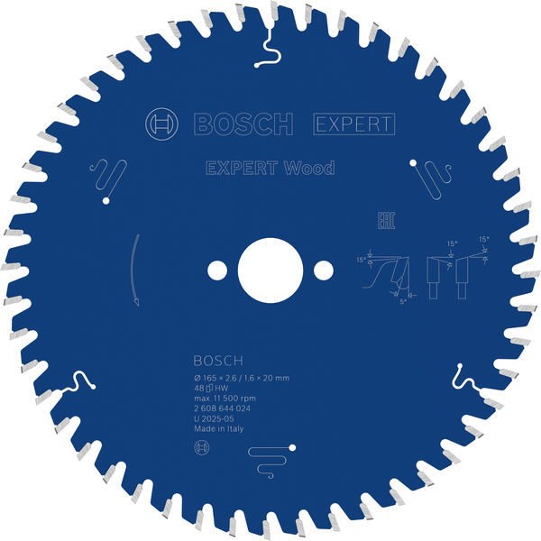 BOSCH Kreissägeblatt Expert for Wood 165x2,6x20mm Z48 BOSCH Kreissägeblatt Expert for Wood 165x2,6x20mm Z48