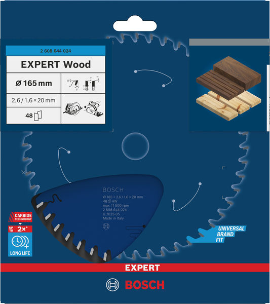 BOSCH Kreissägeblatt Expert for Wood 165x2,6x20mm Z48 BOSCH Kreissägeblatt Expert for Wood 165x2,6x20mm Z48