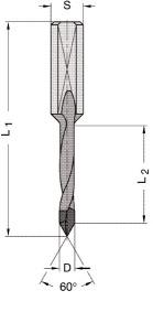 JSO HW-Dübelbohrer für Durchgangslöcher, 5x35x70mm, 10x25mm Schaft, rechts JSO HW-Dübelbohrer für Durchgangslöcher, 5x35x70mm, 10x25mm Schaft, rechts
